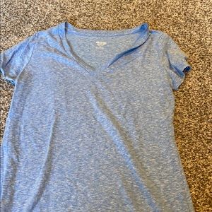 blue v-neck t-shirt